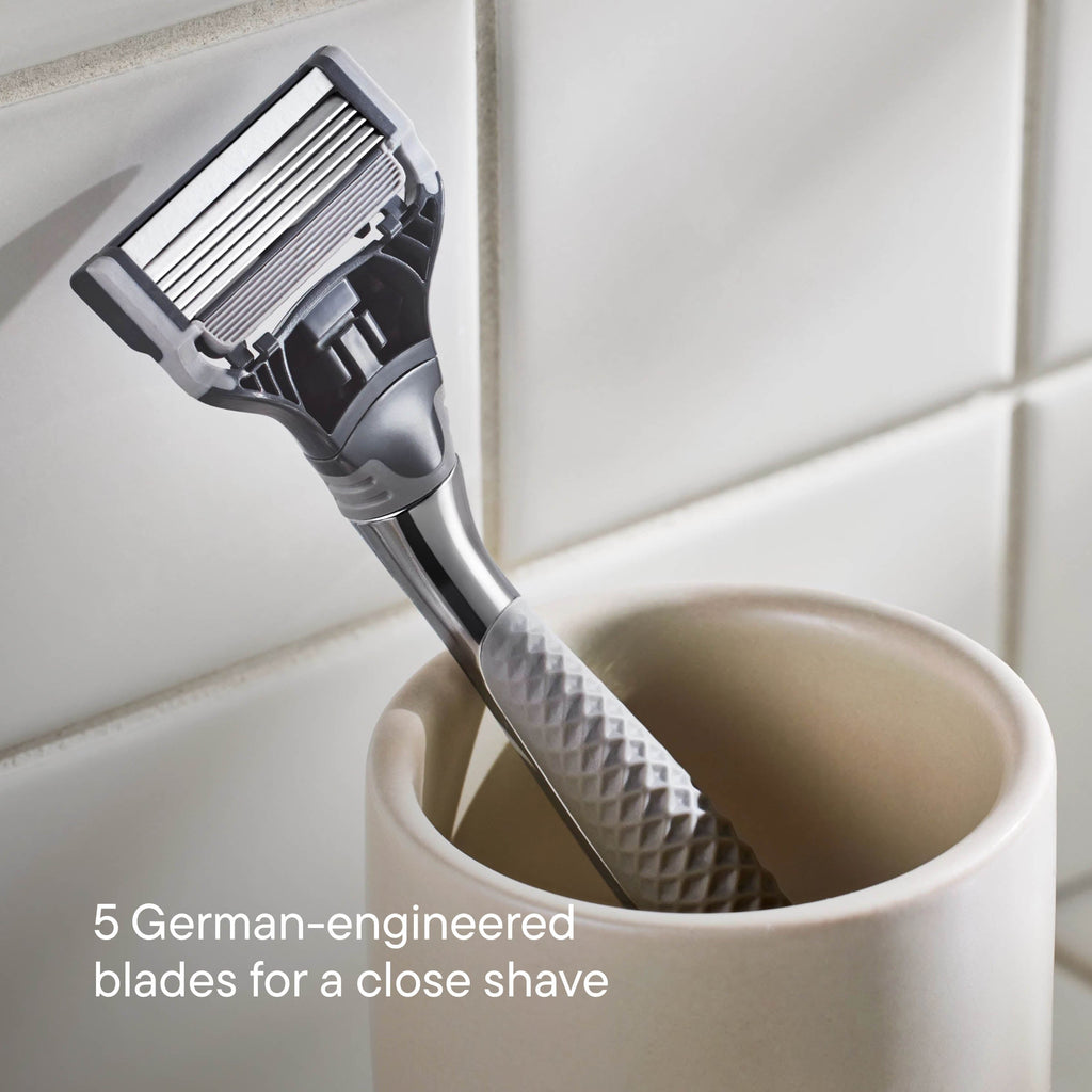 Harry's Original Chrome Shave Set / Chrome - Silver / Shave Cream