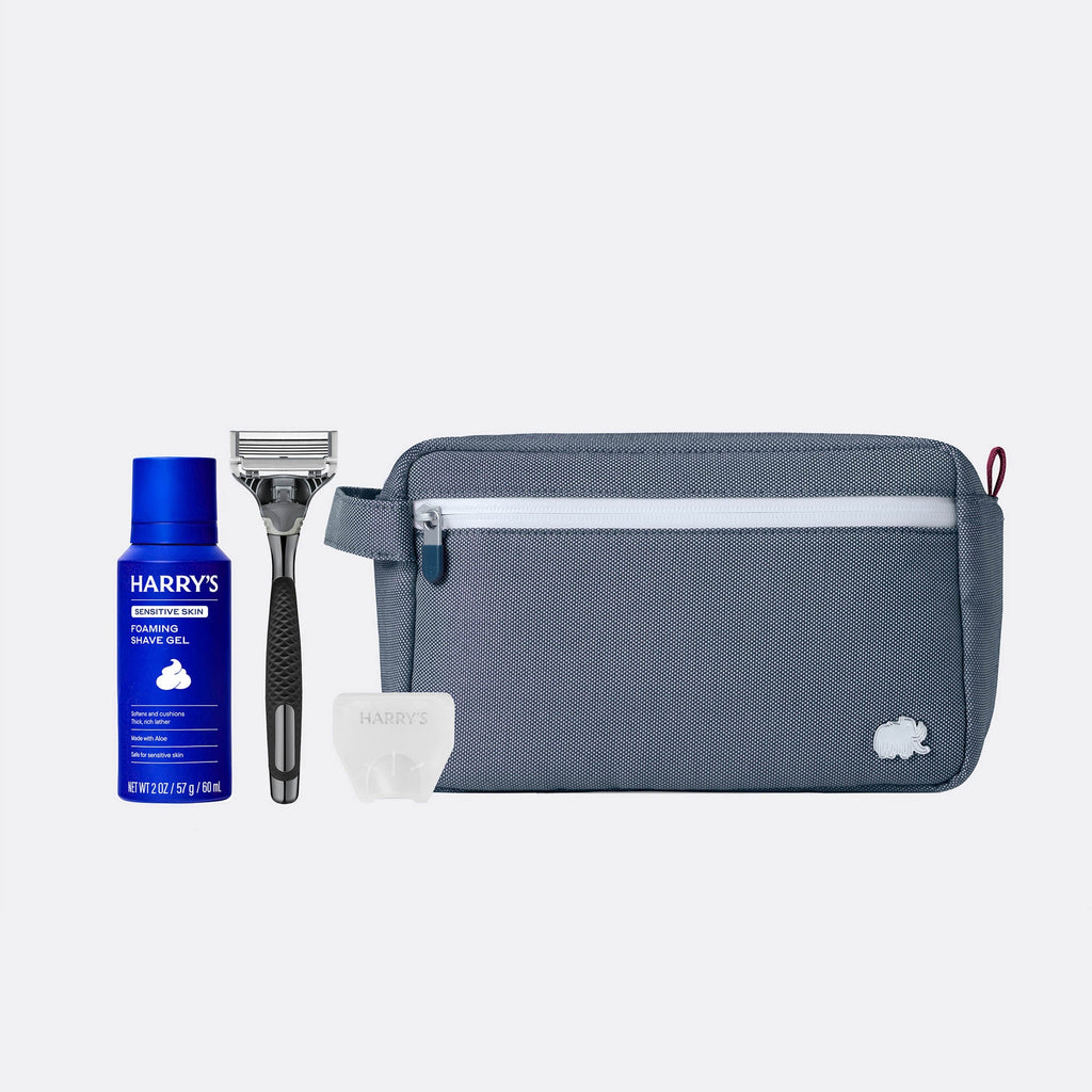 Harry's Original Shave Travel Kit / Chrome - Graphite / Shave Cream