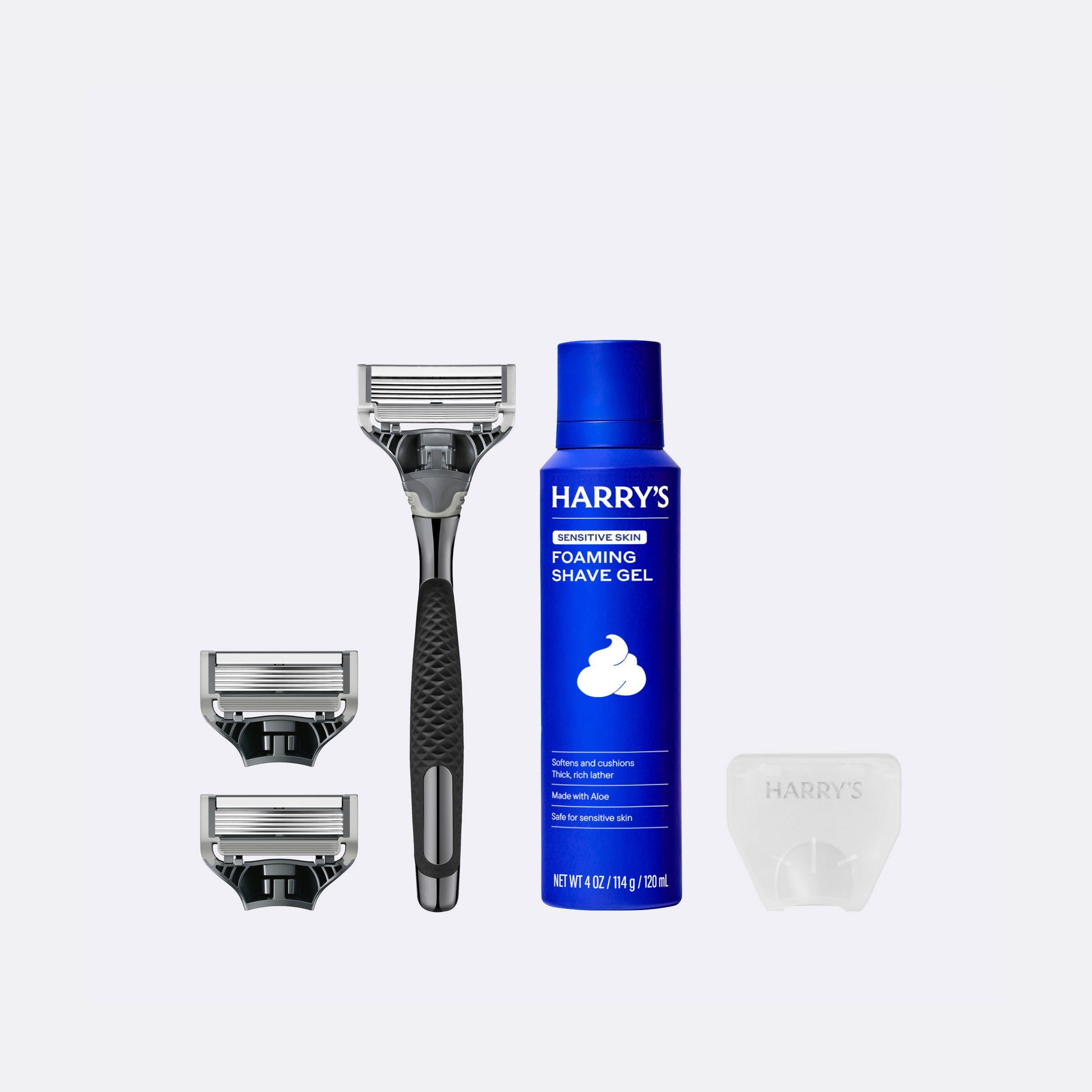 Harry's Original Chrome Shave Set / Chrome - Graphite / Shave Cream