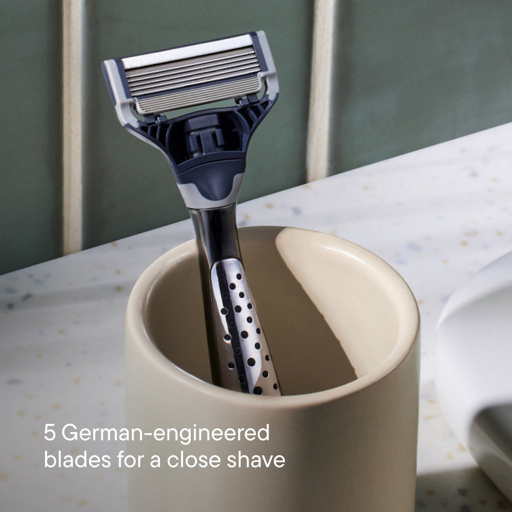 Harry's Original Chrome Shave Set / Chrome - Obsidian / Shave Cream