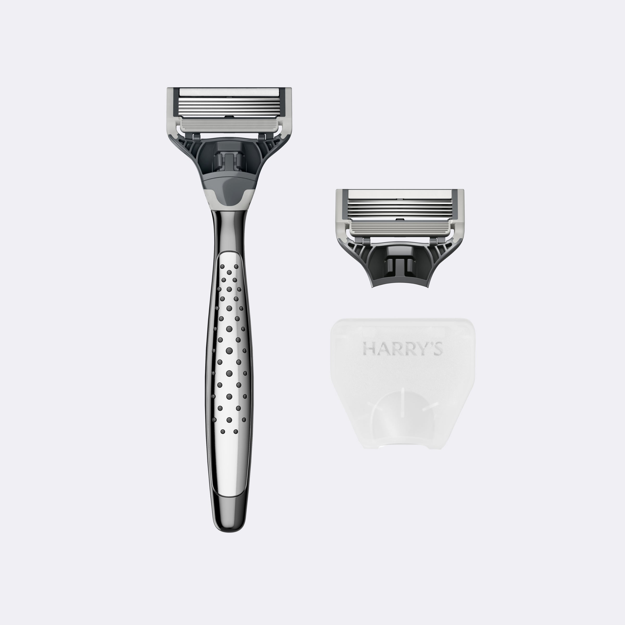 Harry's Chrome Handle / Chrome - Obsidian / Shave Cream